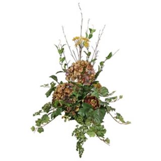 Lace Hydrangea, Artichoke, Myrtle Faux Floral Arrangement   #G6116