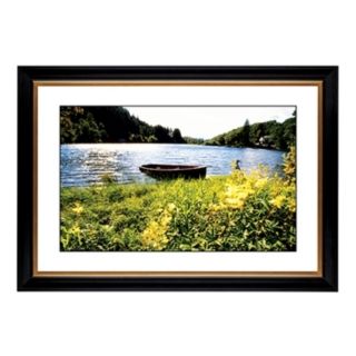 Lake Fishing Boat Giclee 41 3/8" Wide Wall Art   #56345 80384