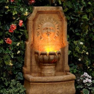 Sun Villa Faux Stone Outdoor Fountain w/Halogen lights   #59913