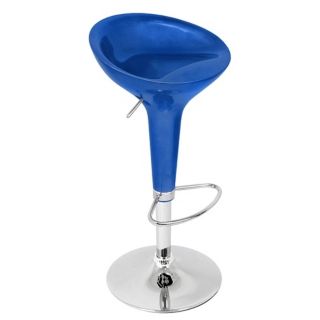 Metallic Blue Scooper Adjustable Bar or Counter Stool   #F4116
