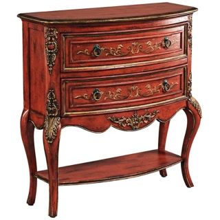 Chili French Style Two Drawer Hand Painted Hall Chest   #W2691