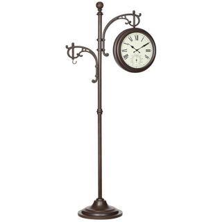 Bronze Indoor and Outdoor 6 Foot Adjustable Floor Clock   #V2434