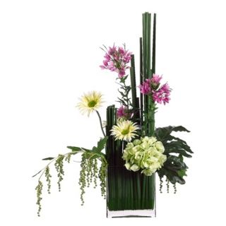 Gerbera and Hydrangea Faux Flower Arrangement   #M3506