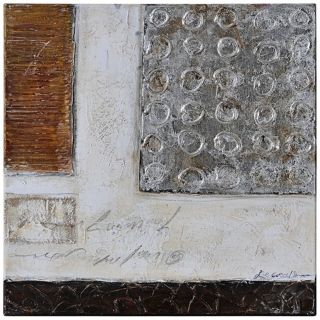 Neutral Metallic I 20" Square Abstract Wall Art   #Y2806