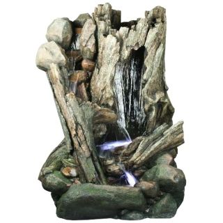 Log Cascade Large LED Fountain   #X3726