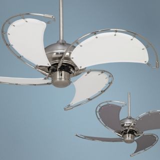 40" Aerial Brushed Nickel White Blades Ceiling Fan   #M2558