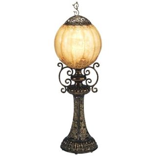 Hand Made Antiqued Bronze Globe Accent Table Lamp   #T2577