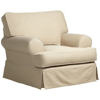 Rachel Khaki Slipcover Armchair   #X3554