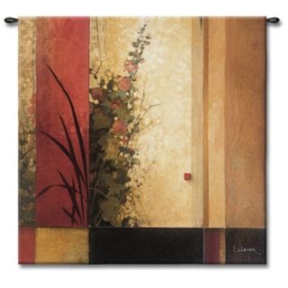 The Hollyhock Garden Large 53" Wide Wall Tapestry   #J8884