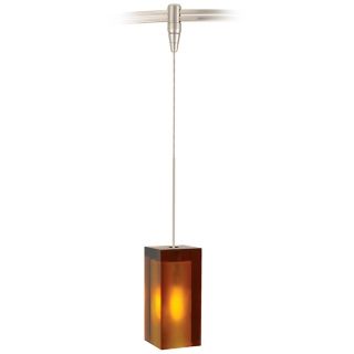 Solitude Amber Glass Satin Nickel Tech Lighting MonoRail Pendant   #82960 20143