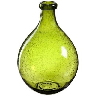 Bulle Olive Green Glass Vase   #X0543