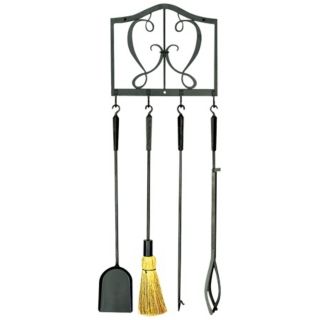 Cypher Collection Graphite Wall Mounted Fire Set   #U9533