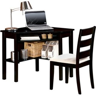 Winslow Black Corner Desk and Chair Set   #X8581