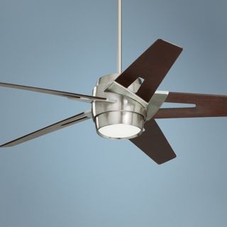 54" Emerson Luxe Eco Steel and Mahogany Ceiling Fan   #W7854