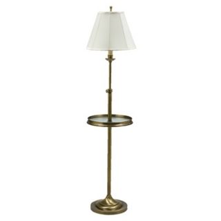 House of Troy Club Glass Tray Table Floor Lamp Antique Brass   #G1721