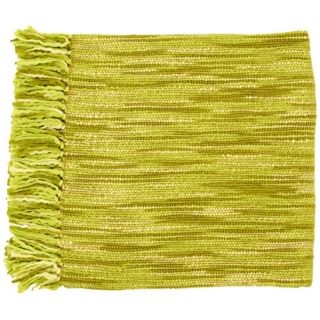 Surya Teegan Green and Ivory Throw Blanket   #V0967