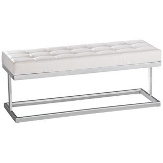 Viceroy White Faux Leather Bench   #X8628
