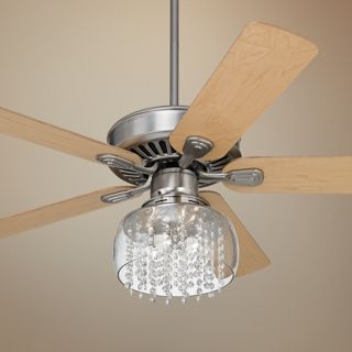 52" Windstar II Brushed Steel and Crystal Ceiling Fan   #34053 00298 V0172