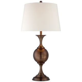 Bronze Finish with White Shade Center Sphere Table Lamp   #U5626