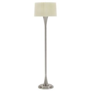 Brushed Steel Hourglass Knife Pleated Shade Floor Lamp   #13918