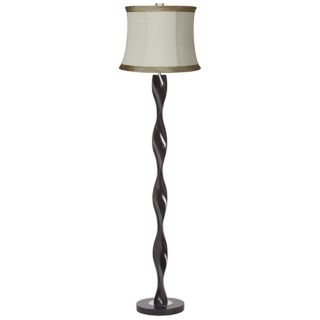 Pleated Ivory Taupe Twist Floor Lamp   #U0956 97209