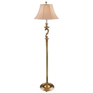 Brass Beige Bell Shade Floor Lamp   #F4384