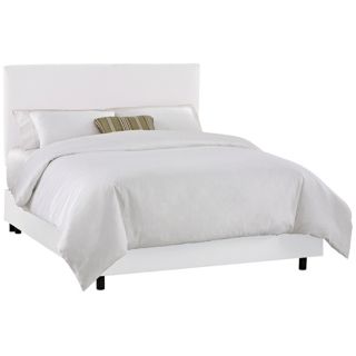 White Microsuede Slipcover Bed   #N6246