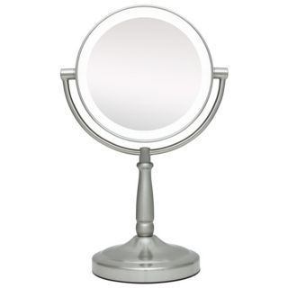 Cordless LED Lighted Pivoting 7" Wide Vanity Mirror   #P4741