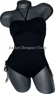 Juicy Couture Swimsuit Strapless Bandeau Black P XS
