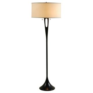 Lights Up French Mod Dark Bronze Ivory Shade Floor Lamp   #99693