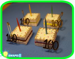 HAPPY 100th BIRTHDAY Cake Slice for Girl Scouts SWAPS Craft Kit