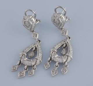 Judith Ripka Diamond Chandelier 18K Gold Earrings