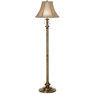 Antique Brass Finish Double Pull Chain Floor Lamp   #38938