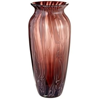 Large Handmade Purple Swirl Pillar Vase   #V3884