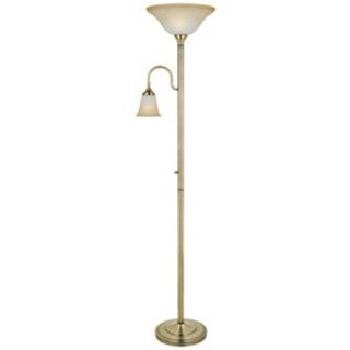Brass   Antique Brass, Torchiere Floor Lamps