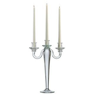 Clear Glass Three Light Taper Candle Candelabra   #V0821