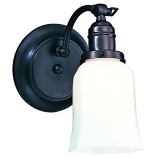 Morgan Old Bronze White Glass Adjustable Wall Sconce   #T6657