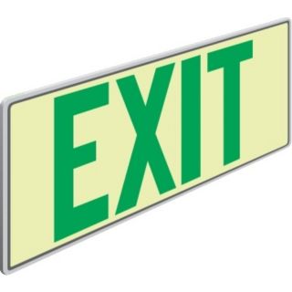 Photoluminescent Green Letters Exit Sign   #01449