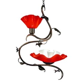 Jezebel 2 Light Really Red Magnolia Swag Chandelier   #73386