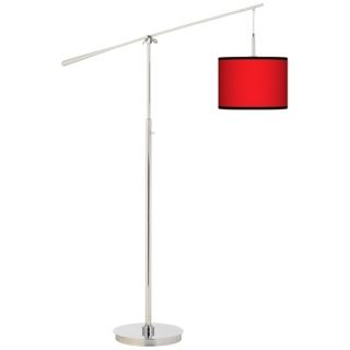 All Red Giclee Boom Arm Floor Lamp   #N0749 N4302