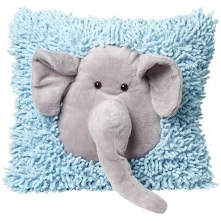Plush Elephant Blue and Gray Accent Pillow   #W7477