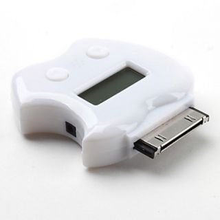 Cute Apple Shaped 0.75 LCD FM Transmitter for iPod/iPhone 3GS/4