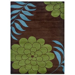 Fusion FN1044 Green Floral Area Rug   #X5302