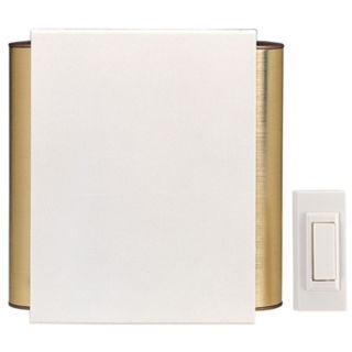 Off White Finish Satin Brass Side Tube Wireless Door Chime   #K6375