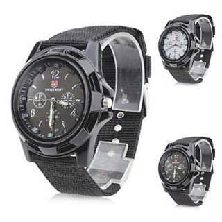 Unisexs Fabric Analog Quartz Wrist Watch gz0006081 (Black)