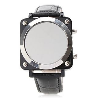 USD $ 12.69   Unisex PU Digital with Pointer LED Wrist Watch (Black