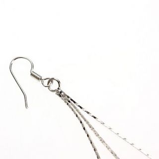USD $ 1.79   Frosted Round Pearl Platinum Tassels Earrings,