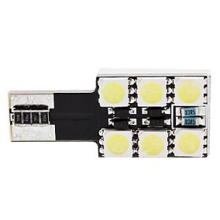 T10 1W 6x5050 smd 70 90lm naturligt vitt ljus ledde glödlampa för