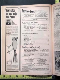 Vintage June 1969 Fur Fish Game Hardings Magazine Hunting Fishing and