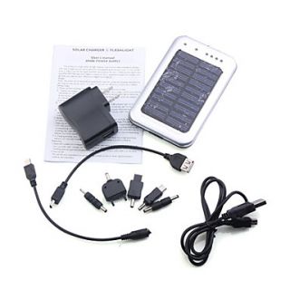 USD $ 17.89   6 in 1 Portable Solar Panel Charger + LED Flashlight for
